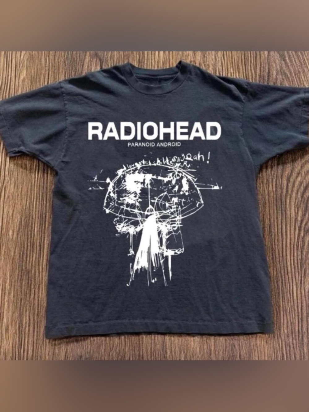 Black Radiohead 'Paranoid Android' Graphic Tee